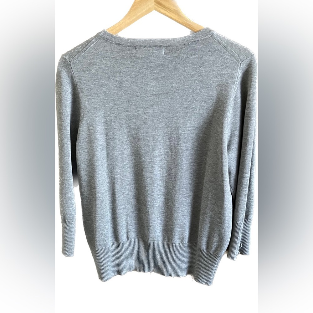 Grace Elements Petite. Gray 3/4 Length Sleeve Swe… - image 4